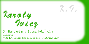 karoly ivicz business card